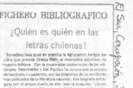 ¿Quién es quién en las letras chilenas?