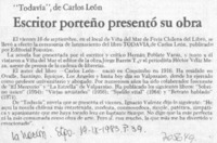 Escritor porteño presentó su obra.