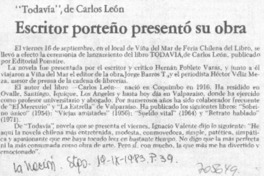 Escritor porteño presentó su obra.