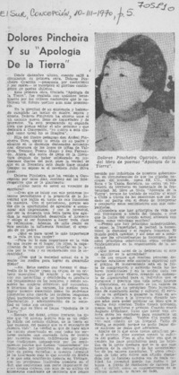 Dolores Pincheira y su "Apología de la tierra".