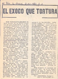 El éxodo que turtura