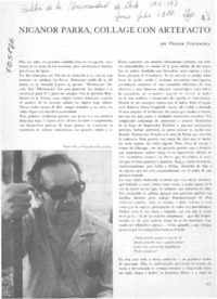 Nicanor Parra, collage con artefacto