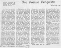 Una poestisa penquista.
