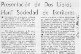 Presentación de dos libros hará sociedad de escritores.