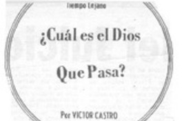 ¿Cuál es el Dios que pasa?