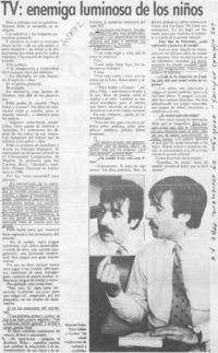 TV: enemiga luminosa de los niños : [entrevista]