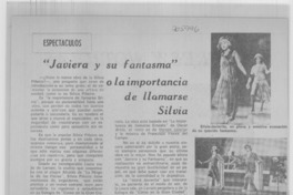 "Javiera y su fantasma" o la importancia de llamarse Silvia.