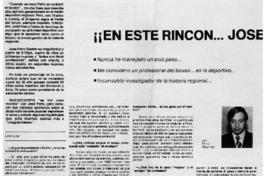 En este rincón, José Peric: [entrevista]