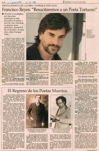 Francisco Reyes: "resucitaremos a un poeta tortuoso" :_ [entrevista]