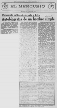 Autobiografía de un hombre simple.