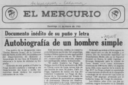 Autobiografía de un hombre simple.