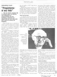 Pregúnteme si soy feliz" : [entrevista]