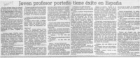 Joven profesor porteño tiene éxito en España.