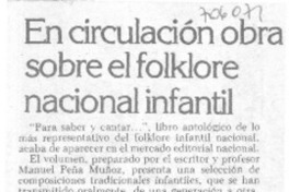 En circulación obra sobre el foklore nacional infantil.