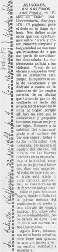 Así somos, así nacemos