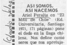 Así somos, así nacemos