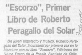 Escorzo", primer libro de Roberto Peragallo del Solar.