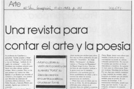 Una revista para contar el arte y la poesía