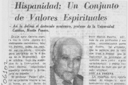 Hispanidad, un conjunto de valores espirituales.