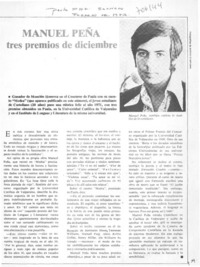 Manuel peña tres premios de diciembre.
