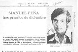 Manuel peña tres premios de diciembre.