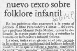 Nuevo texto sobre folklore infantil.