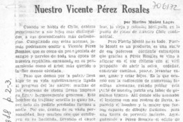 Nuestro Vicente Pérez Rosales