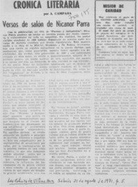 Vversos de salón de Nicanor Parra