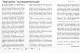 "Recuerdos" que siguen actuales