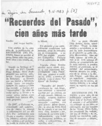 "Recuerdos del pasado", cien años más tarde
