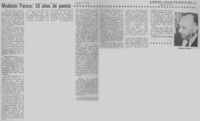 Modesto Parera: 10 años de poesía.