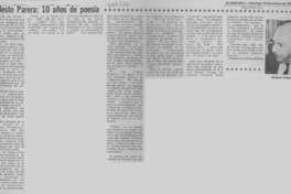 Modesto Parera: 10 años de poesía.