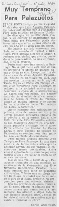 Muy temprano para Palazuelos