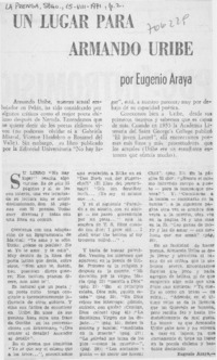 Un lugar para Armando Uribe