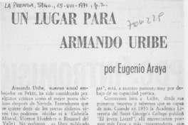 Un lugar para Armando Uribe