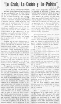 Lo crudo, lo cocido y lo podrido.