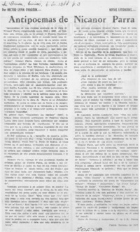 Antipoemas de Nicanor Parra
