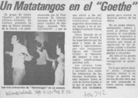 Un matatangos en el "Goethe".