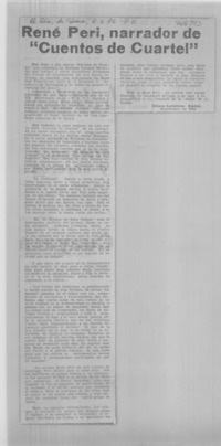 René Peri, narrador de "cuentos de cuartel"