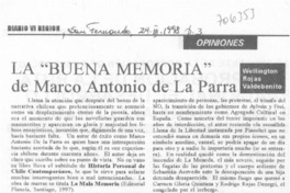 La "buena memoria" de Marco Antonio de la Parra