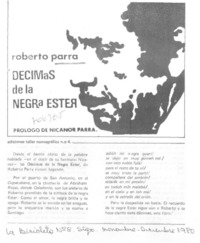 Décimas de la negra Ester.