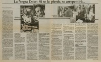 La negra Ester: si se la pierde, se arrepentirá : [entrevista]