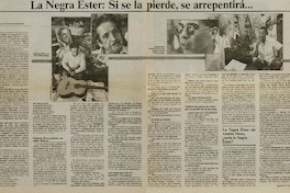 La negra Ester: si se la pierde, se arrepentirá : [entrevista]