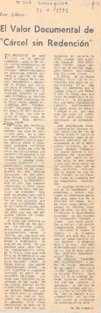 El valor documental de "Cárcel sin redención"