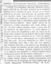 Cuentos folklóricos chilenos (antología)