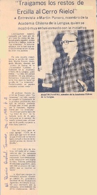 Traigamos los restos de Ercilla al Cerro Ñielol".