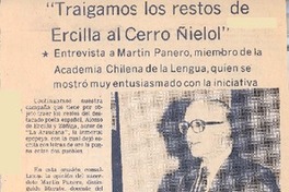 Traigamos los restos de Ercilla al Cerro Ñielol".