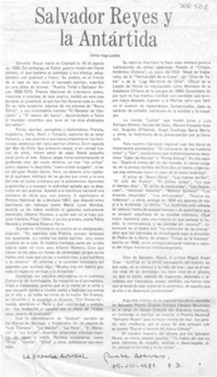 Salvador Reyes y la Antártida