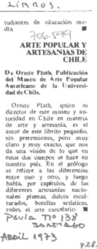 Arte popular y artesanías de Chile.