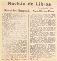 Niños de hoy, hombres del año 2.000